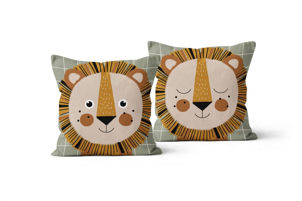 Two sided Lion cushion