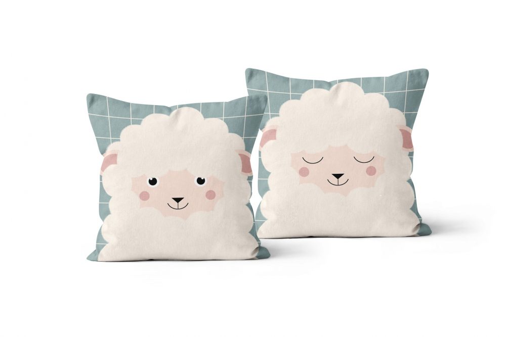 Lily the sheep velvet cushion, Made in France