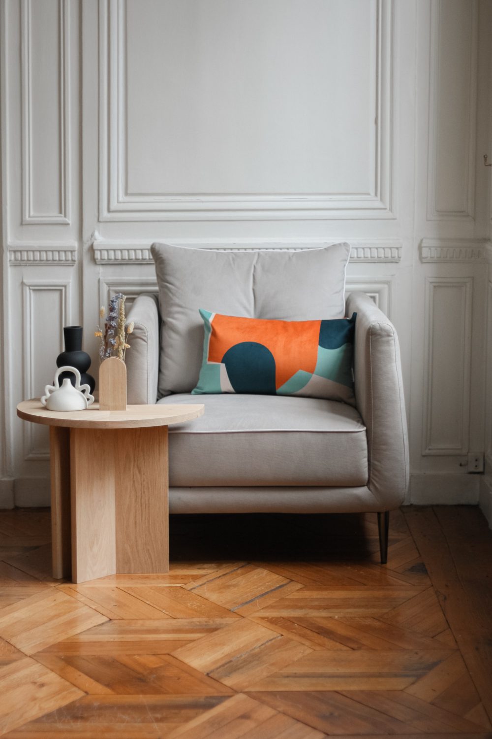 Velvet cushions geometrical patterns, Made in France