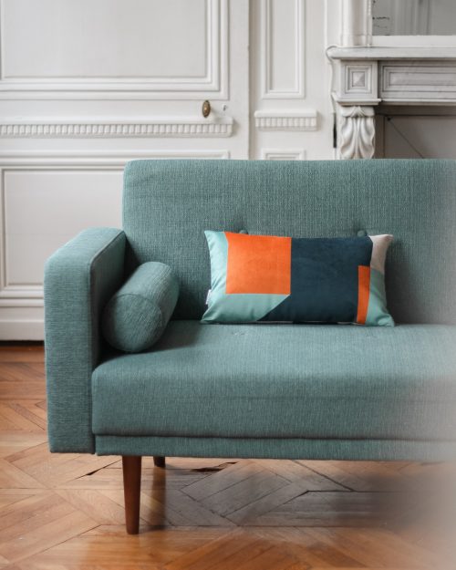Velvet cushion geometric shapes Made in France