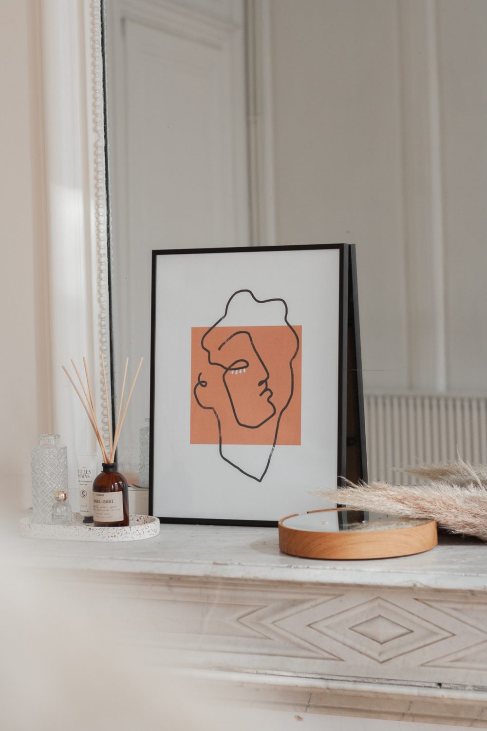 Poster Apollon Terracotta line art, Printed in France