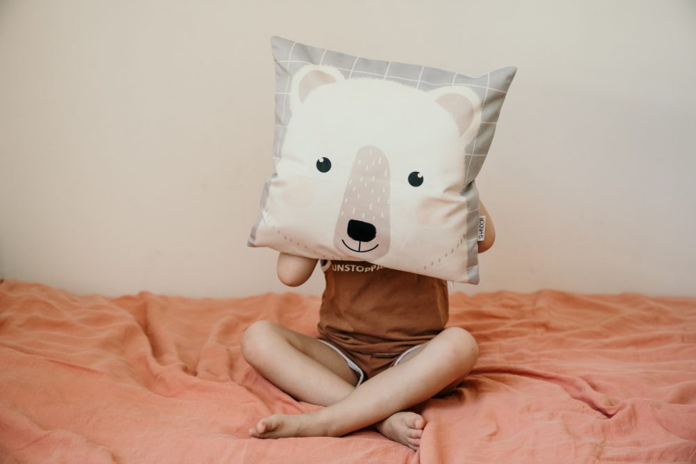 Shandor bear cushion for kids, Made in France