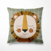 Lion velvet cushion for kids, Made in France