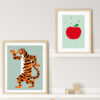 Affiche pomme et tigre