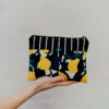 pochette trousse en velours citron, Made in France